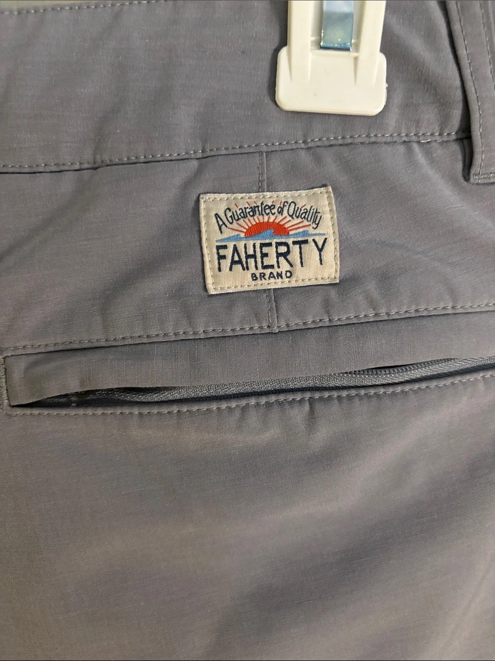 Faherty Men's Light Gray Flat-Front Performance Shorts